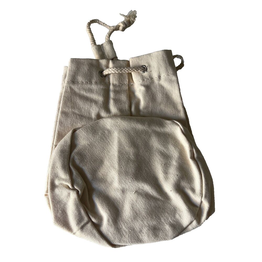 Disney Cruise Line Small Bag Pouch Round Canvas Drawstring Tote Mickey Logo New - Picture 7 of 10